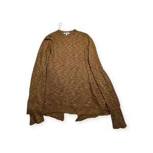 Jennifer Lopez Metallic Knit Open Tulip Back Sweater Bronze Mustard Gold‎ Large